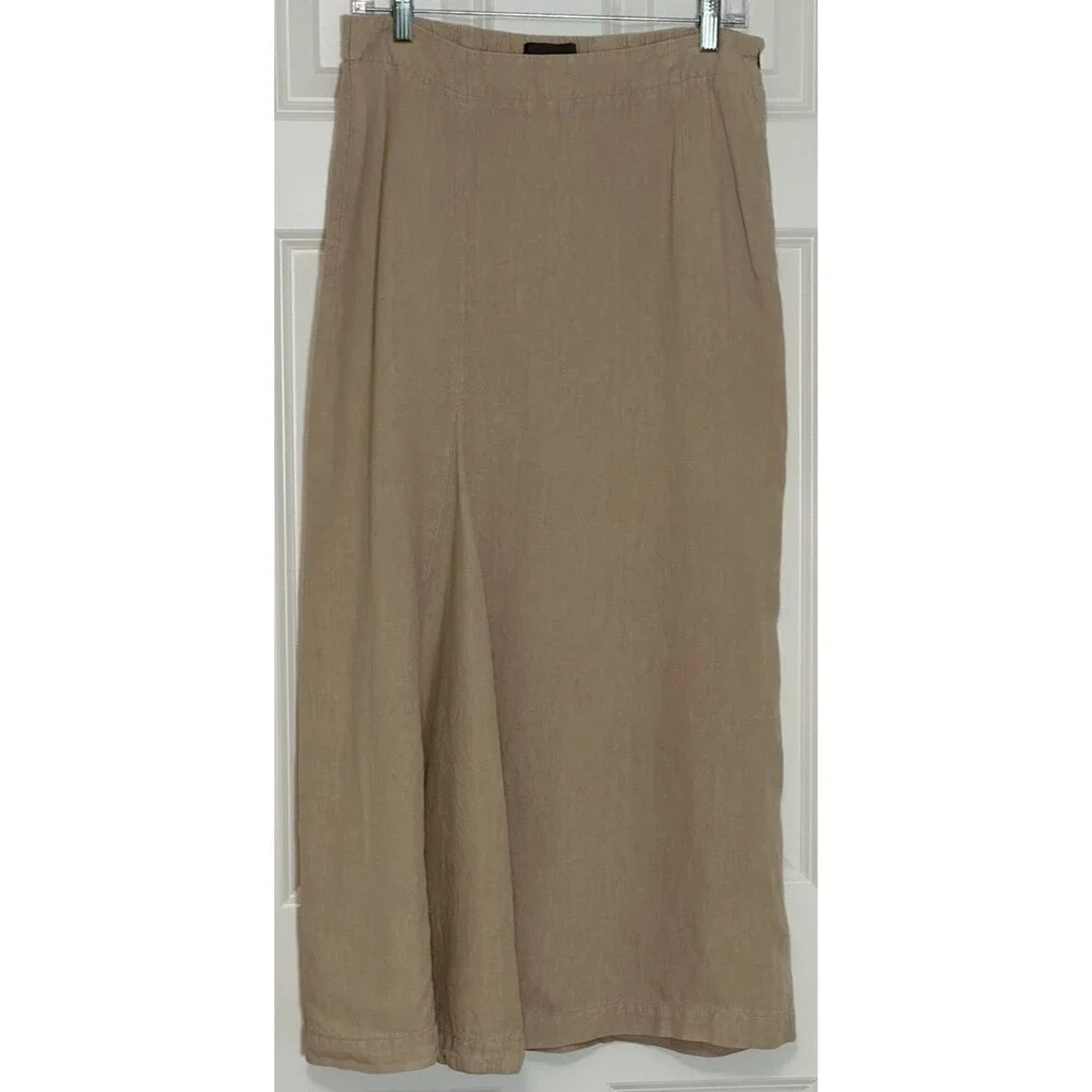 Oska Linen Maxi Skirt Size 2 (30 in Waist) Tan Minimalist Old Money Coastal Chic - Picture 1 of 8